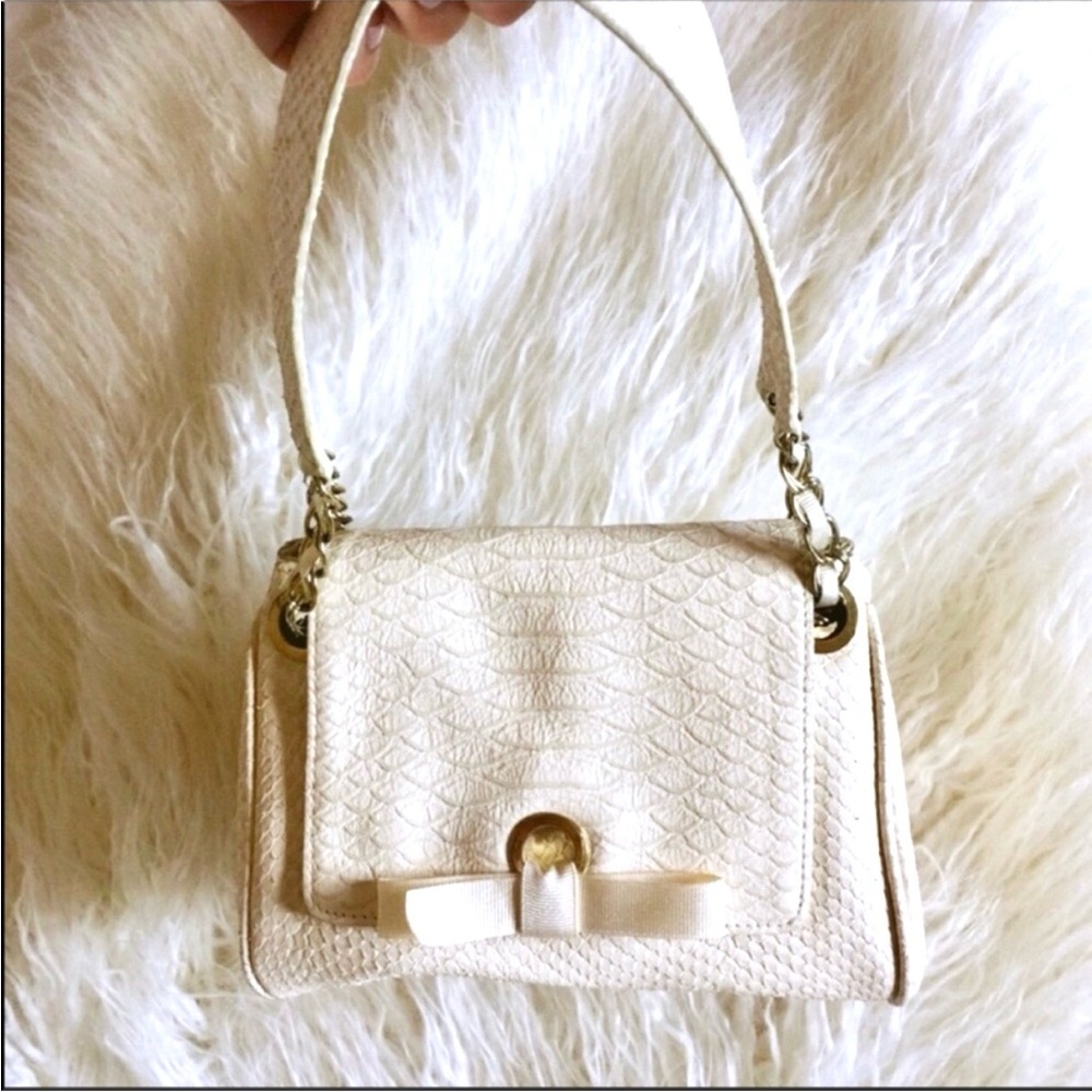 NWT Banana Republic Cream Snake Leather Bag